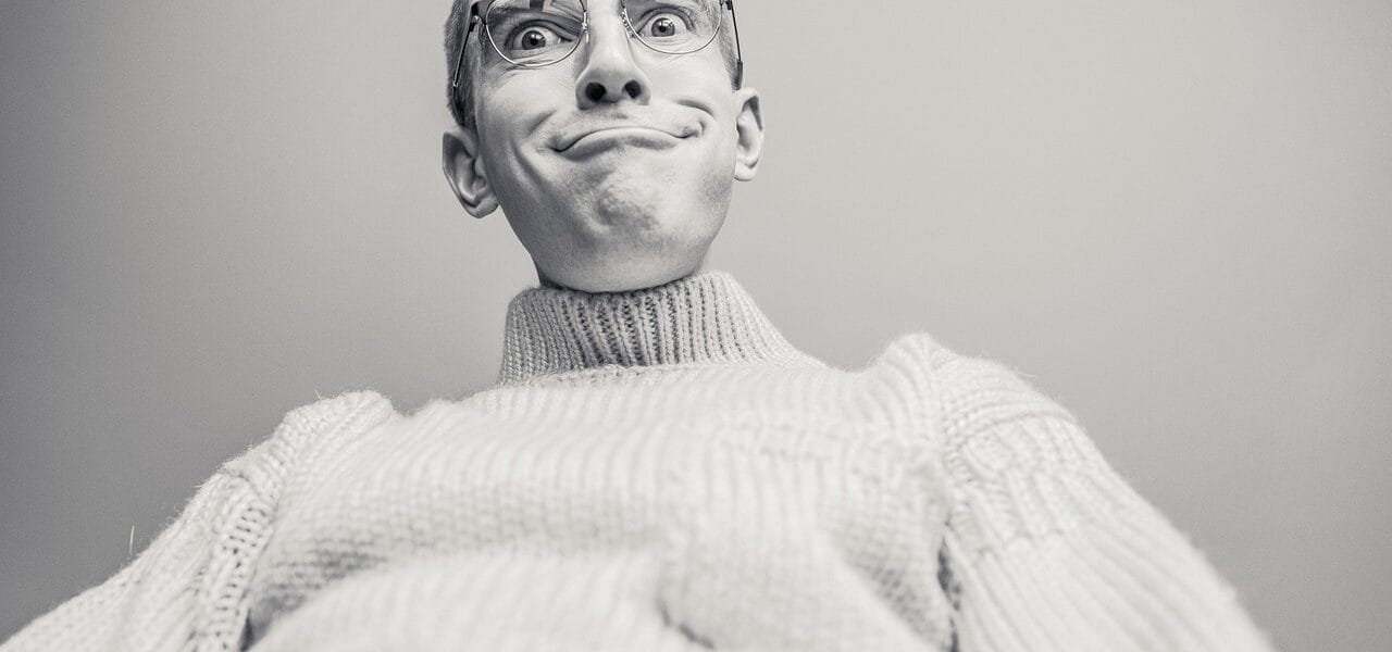 man, silly, expression