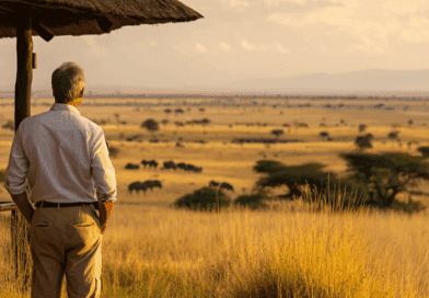Midcent: Upplev ett afrikanskt safariäventyr med vidsträckta savanner och magnifik solnedgång. Perfekt för naturälskare och äventyrsresenärer som söker oförglömliga upplevelser i det vilda. En resa till hjärtat av Afrikas rikedom.