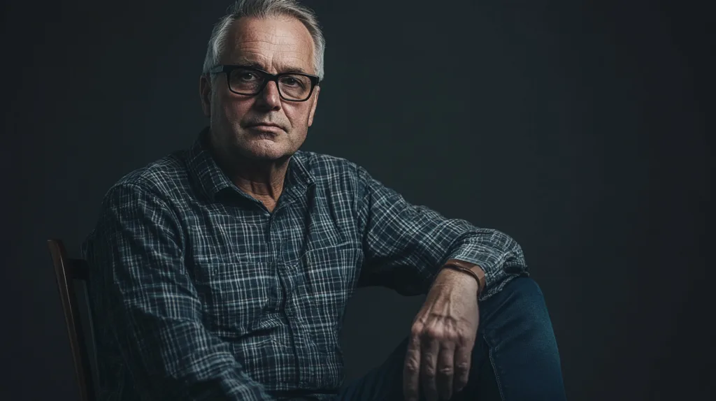 Porträtt av en man i rutiga skjorta, sittande med korslagda ben och glasögon. Bilden avspeglas i en professionell miljö. Namnet Midcent associeras med bilden som bäst passar in under kategorin Samhälle.