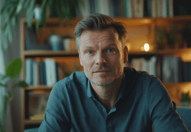 Stilren och harmonisk inredning i ett modernt hemkontor med en sofistikerad atmosfär. Grönska och bokhyllor skapar en inspirerande arbetsmiljö. Perfekt för dig som värderar både estetik och funktionalitet. Midcent - Hem & Inredning.