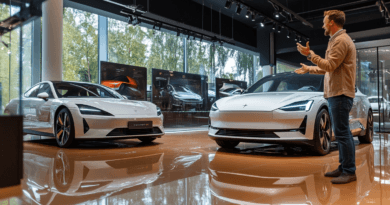 Midcent presenterar futuristiska elbilar i en elegant utställningslokal, där modern design möter avancerad teknik. Utforska innovation och hållbarhet i bilindustrin. Perfekt för teknikentusiaster och bilälskare som söker nästa generations fordonserfarenhet. Kategori: Teknik.