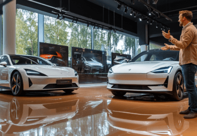 Midcent presenterar futuristiska elbilar i en elegant utställningslokal, där modern design möter avancerad teknik. Utforska innovation och hållbarhet i bilindustrin. Perfekt för teknikentusiaster och bilälskare som söker nästa generations fordonserfarenhet. Kategori: Teknik.