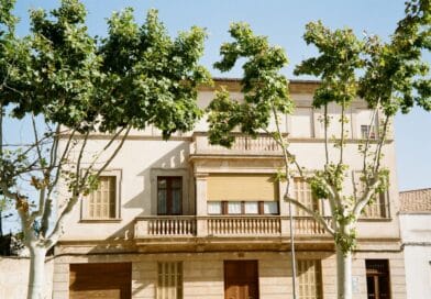 A building with a tree in front of it