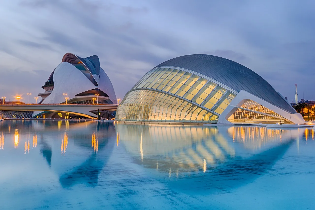 valencia, spain, calatrava, sunset, city of arts, city of sciences, architecture, modernity, nature, valencia, valencia, spain, spain, spain, spain, spain