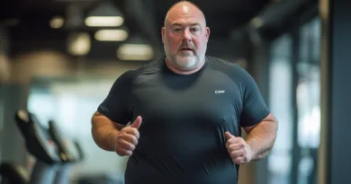 Minska gissandet – börja bygga en hälsorutin som funkar Midcent: En medelålders man tränar på gymmet i funktionströja, fokuserad på hälsa och fitness. Den ljusa miljön och det moderna gymutrustningen understryker en aktiv livsstil. Hälsa.