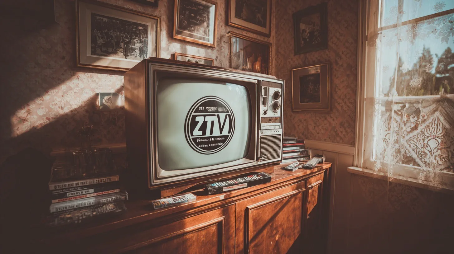 Midcent ser återblickar genom en vintage TV i en nostalgisk inredning. Retro-stil och historia genomsyrar rummet, perfekta inslag för den som älskar inredning. Kategori: Underhållning.
