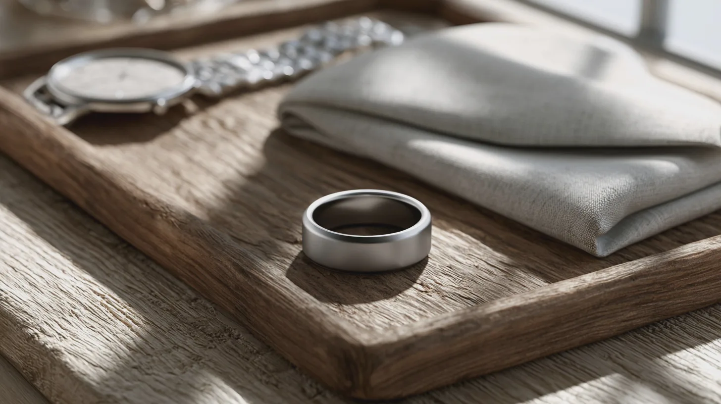 **Kategorin:** Livsstil**Nyckelord:** ring, klocka, träfat, stil, elegans, accessoarer, minimalistisk, inredning, redskap, skönhet.
