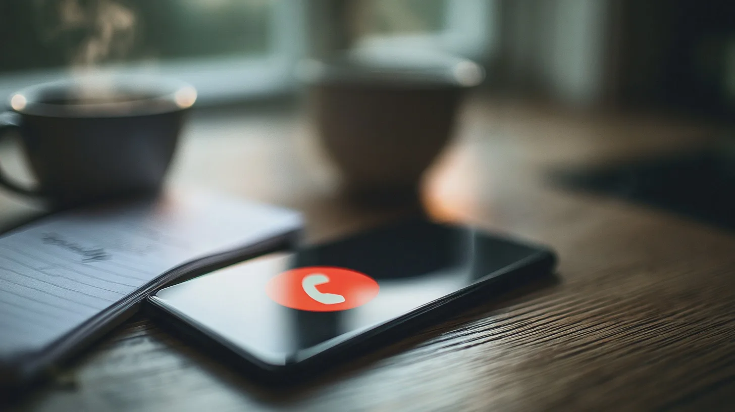 TeknikMobiltelefon, samtal, anteckningar, hemmakontor, produktivitet, kaffe, arbetsmiljö, digital kommunikation, teknologi.