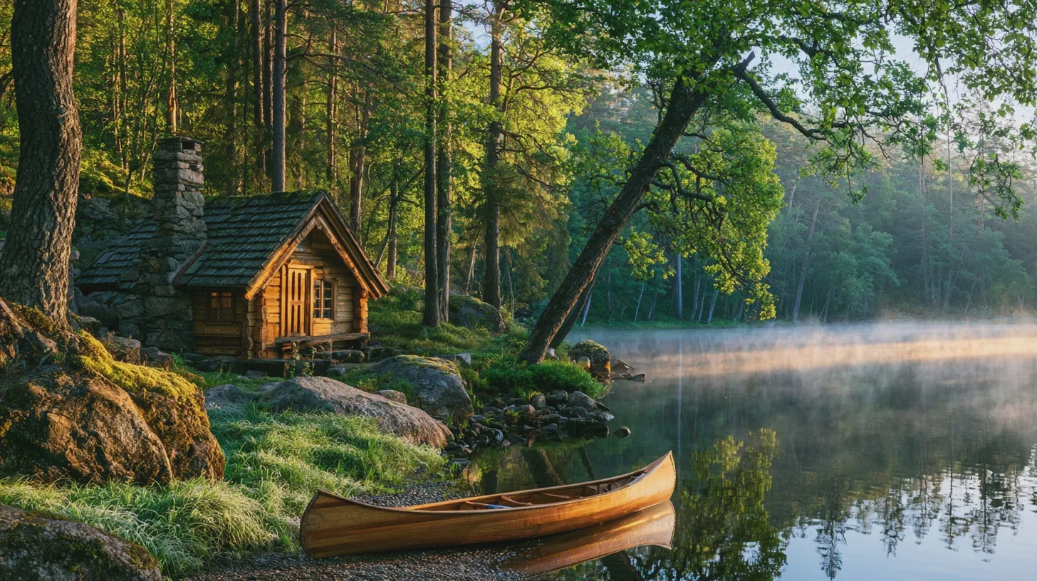 ResaStuga, sjö, kanot, skog, natur, avkoppling, friluftsliv, Sverige, sommar, idyll.