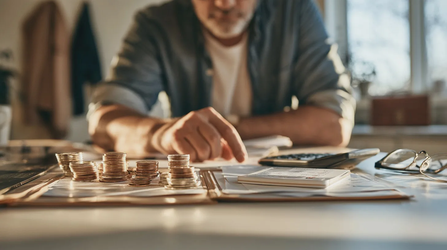 Ekonomi + investeringar, sparande, mynt, ekonomi, kalkylering, hushållsbudget, finansiell planering, pengar, affärer, ekonomiövervakning.