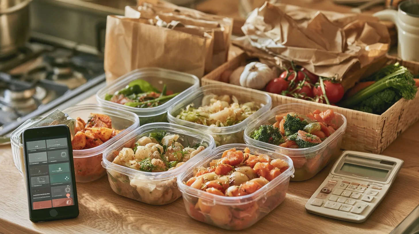 Mat: hälsosam matlagning, meal prep, vegetariska rätter, matförvaring, recept, smartphones, kök, gröna grönsaker, måltidsplanering.