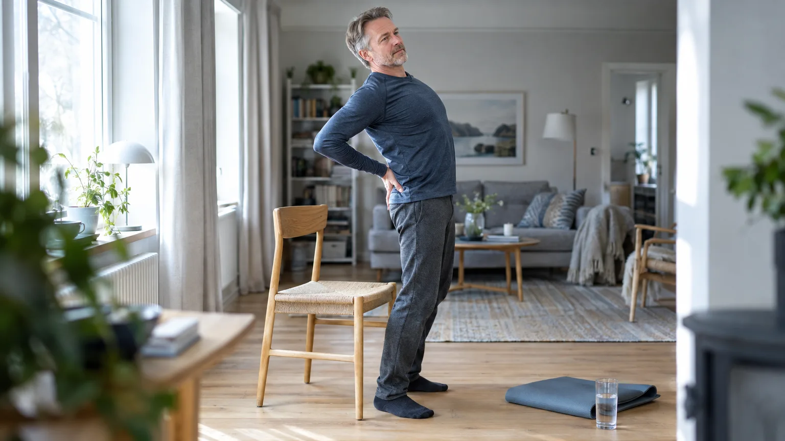 Stel i ryggen efter 45? Oftast ofarligt – men de här varningssignalerna ska du aldrig ignorerastel rygg, ryggsmärta, varningssignaler, träning för ryggen, diskbråck