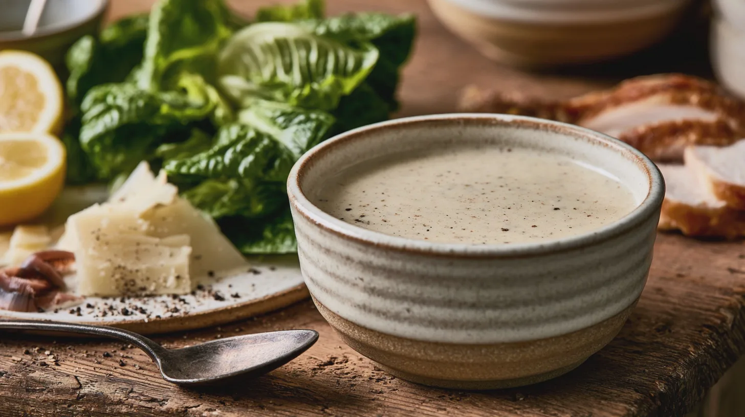 caesardressing-som-gor-flaskan-overflodig På tio minuter får du en krämig, smakrik caesardressing med ansjovis, citron och parmesan. Här är knepen som gör den lyckad – och fler sätt att njuta av den.
