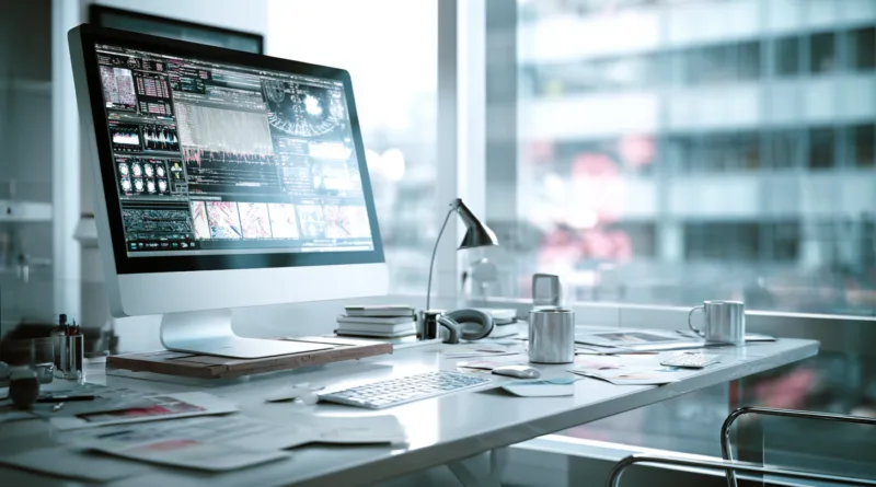 Midcent erbjuder en inspirerande arbetsmiljö med avancerad teknologi. Datorn ger insikter genom komplex analys, perfekt för nyskapande projekt. Rensa ditt skrivbord för ökad produktivitet.Kategori: Teknik