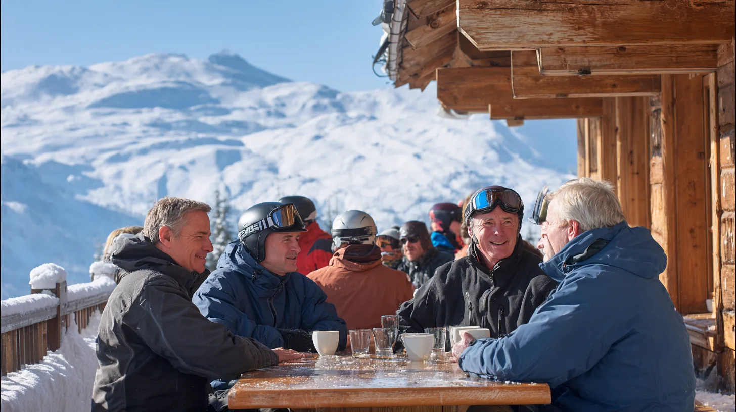 Sol, snö och samkväm: Här är Alporten där gubbgänget får ut max av våren