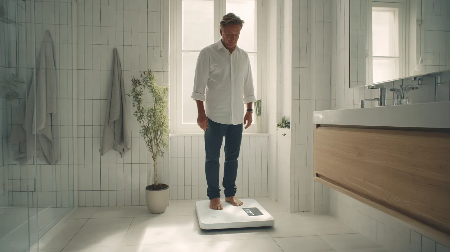 Midcent: En medelålders man står vid ett solbelyst fönster, njuter av en varm dryck. Perfekt harmoni med hemmaplantering och naturligt ljus. Skapar en atmosfär av avkoppling och komfort. Kategori: Samhälle.