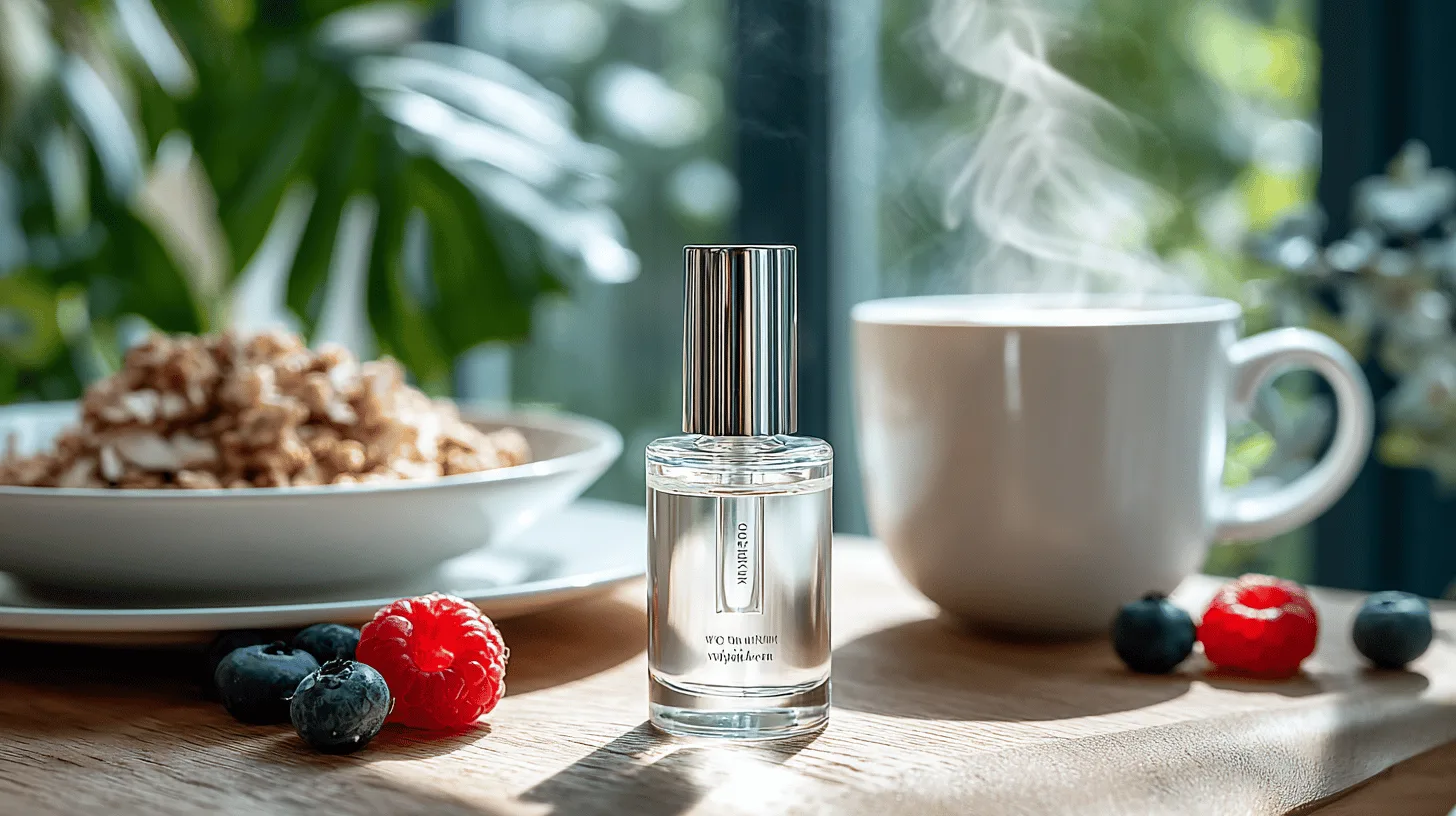 Midcent presenterar en inbjudande frukostscen med doft, kaffe och bär för en perfekt start på dagen. En kombination av avslappning och energi i ett naturligt ljus. Kategori: Mat.