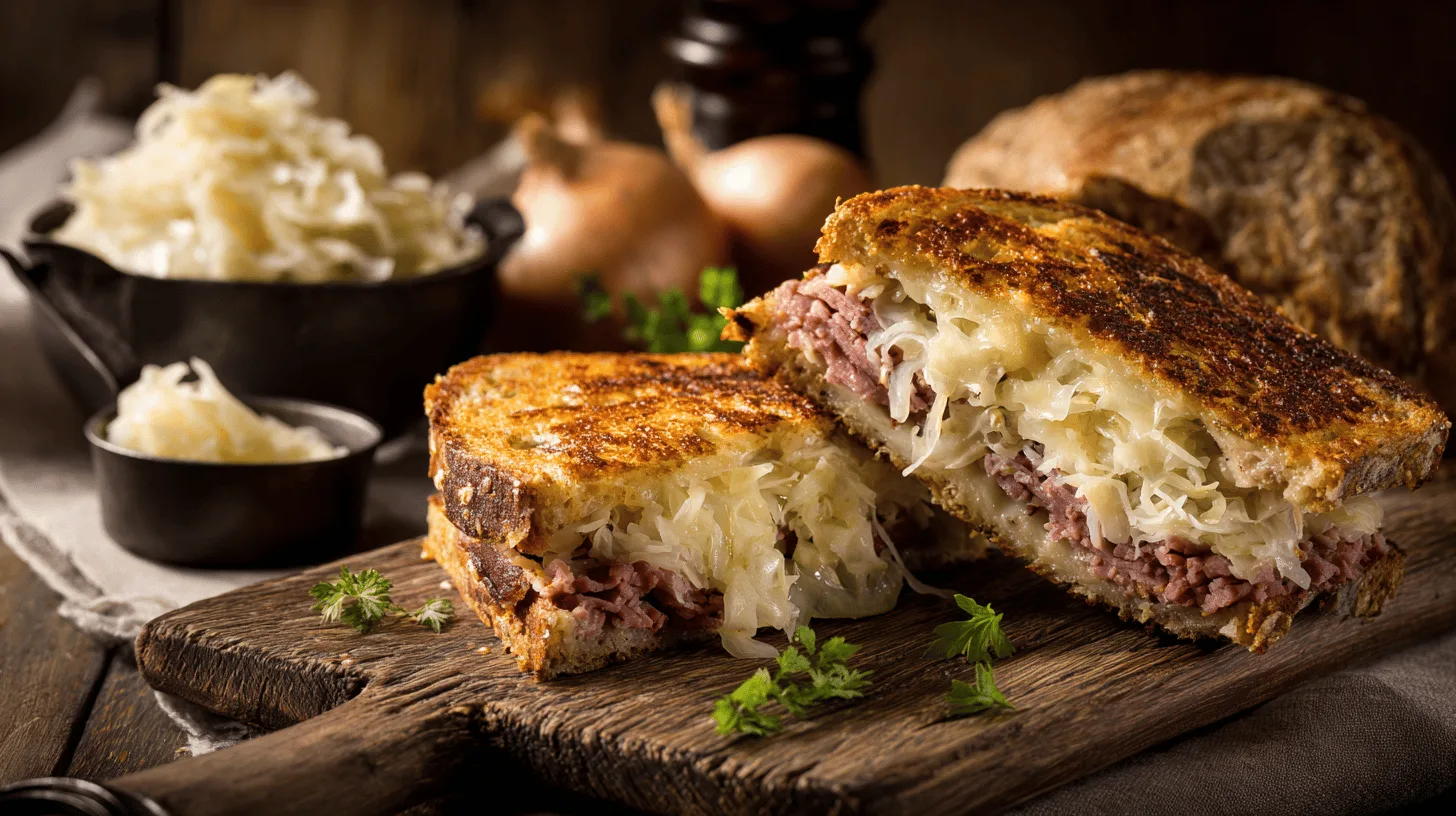 Reuben Sandwich - Så bygger du en legendarisk smörgås som imponerar på allaReuben Sandwich, matlagningstips, surdegsbröd, corned beef, matklassiker,