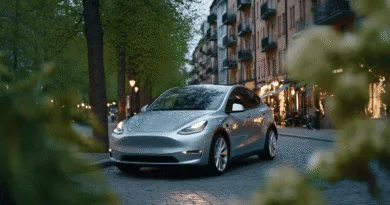 Midcent presenterar en modern elbil i stadsmiljö, omgiven av träd och historiska byggnader. Perfekt för den miljömedvetna föraren som söker stil och hållbarhet. Upptäck framtidens bilkörning idag.Kategori: Teknik.