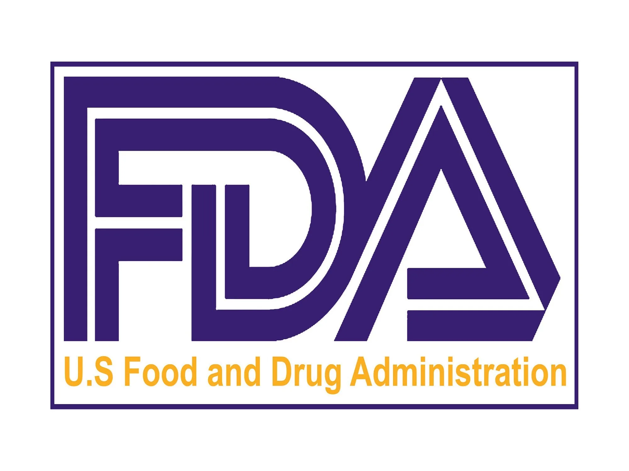 Midcent, logotyp för U.S. Food and Drug Administration (FDA), en federal myndighet i USA som ansvarar för att reglera livsmedel, läkemedel och medicinska produkter för att säkerställa allmän säkerhet och hälsa. Kategori: Hälsa.