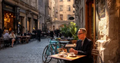 Midcent erbjuder en elegant och avkopplande atmosfär för vuxna män att njuta av kaffe i stadens livliga gator. Kategori: Samhälle.